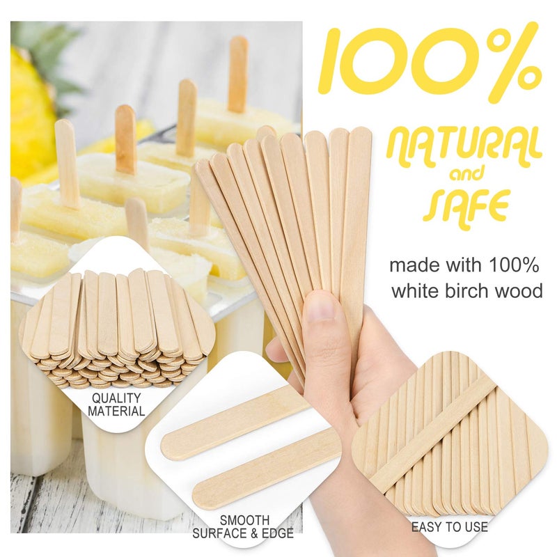 Magicfly 1000pcs Popsicle Sticks, Natural Wooden Food Grade Craft Sticks, 4-1/2 Inch Great Bulk Ice Cream Sticks for Craft Project, Home Decoration - Image 4